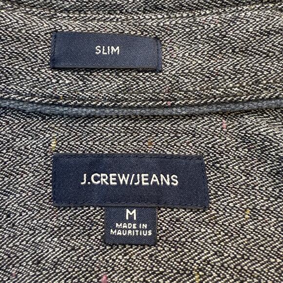 Men's J. Crew Jeans Gray Slim Fit Tweed‎ Button Down Size Medium - Picture 4 of 7